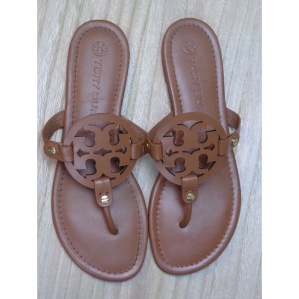 Tory Burch Miller Thong Sandal Flip Flop Brown Womens Size 9